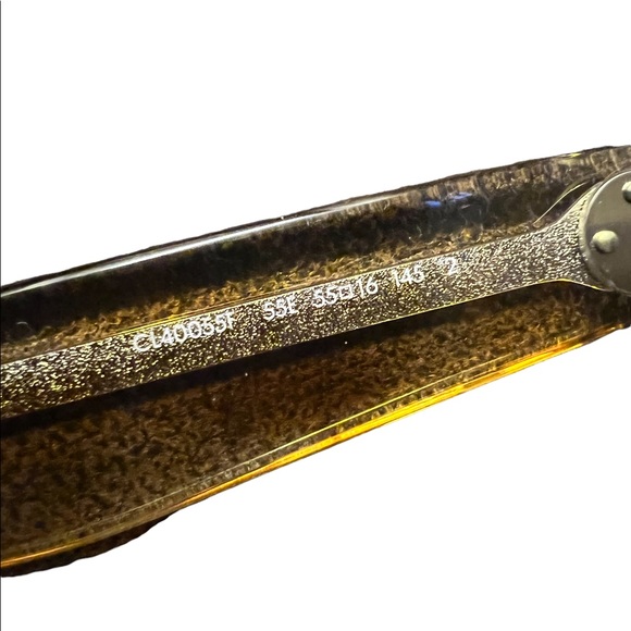 Celine Sunglasses CL40055I 55E Striped Yellow Square Frames Brown Gradient Lens - Picture 6 of 10